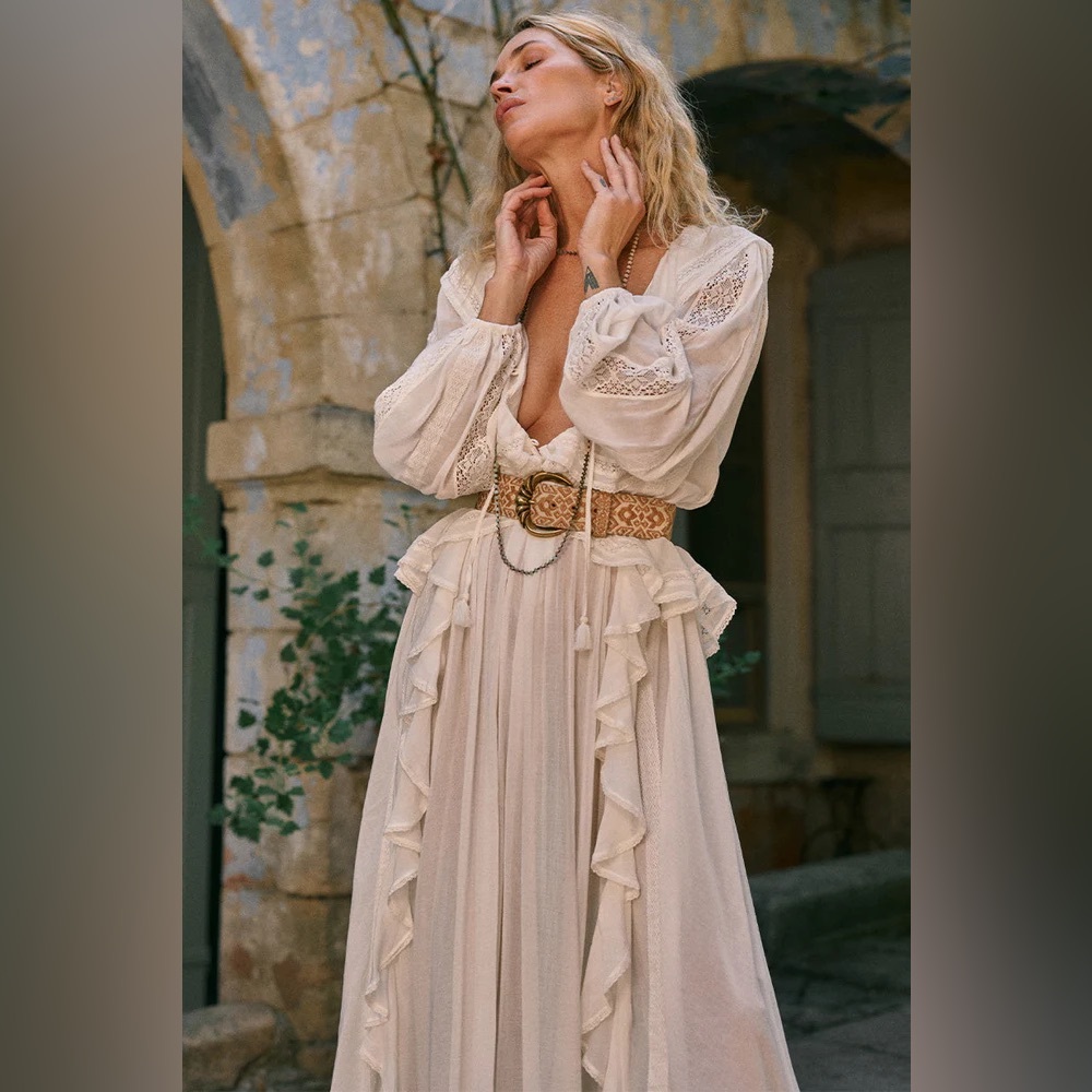 Spell Fleur Lace Gown White